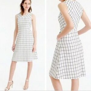 J. Crew Dress Womens 12 White Tweed A-line Preppy Academia Minimalist Office